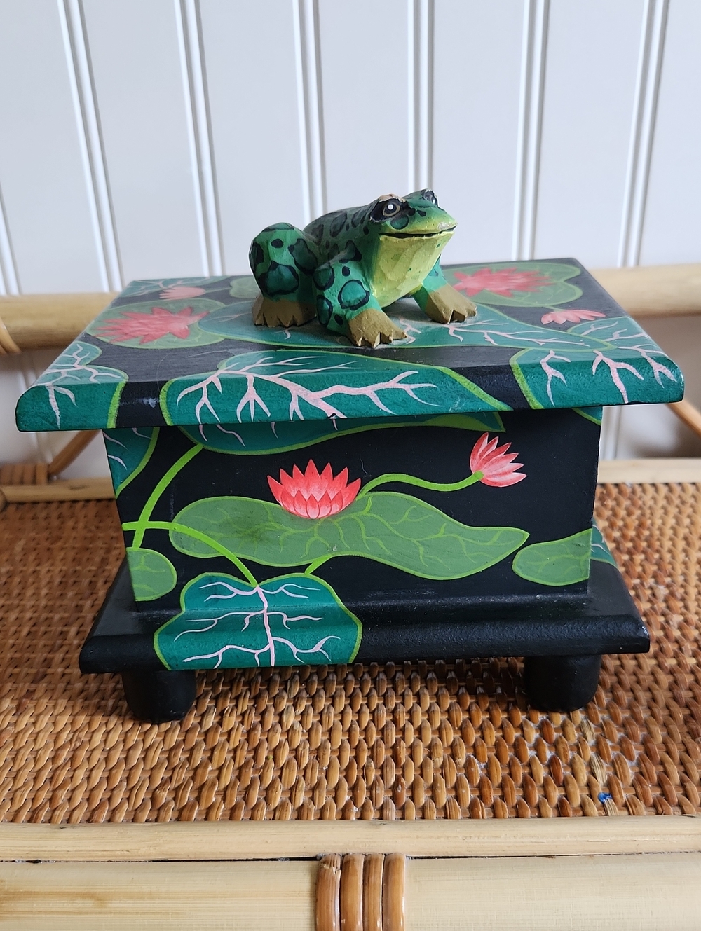 Whimsical Vintage Frog Trinket Box